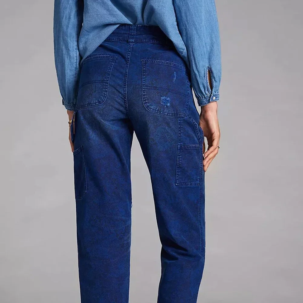 Anthropologie Wanderer Distressed Blue Pants - Picture 2 of 16
